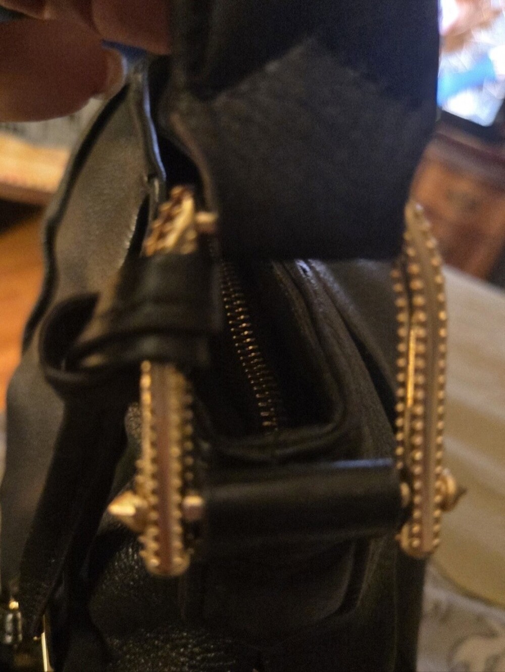 Aimee Kestenberg  Black Leather And Suede Tuscany Hobo Shoulder Bag with Tassels - Picture 5 of 13